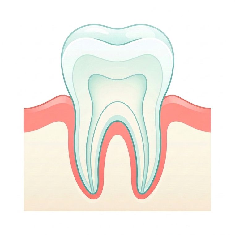 The cavity filled flush with a tooth coloured filling
